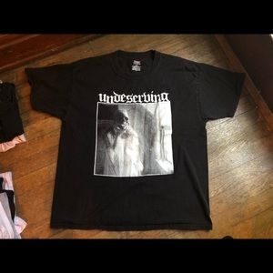 “UNDESERVING” Large Heavy Black Tee